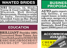 Navbharat Times Situation Wanted display classified rates